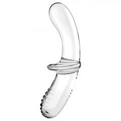   Satisfyer Double Crystal - skleněné dildo se dvěma konci (průsvitné)