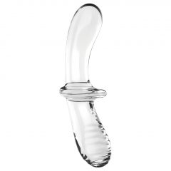   Satisfyer Double Crystal - skleněné dildo se dvěma konci (průsvitné)