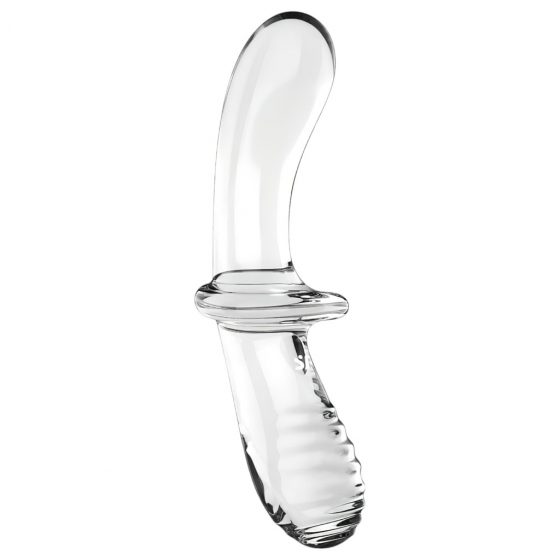 Satisfyer Double Crystal - skleněné dildo se dvěma konci (průsvitné)