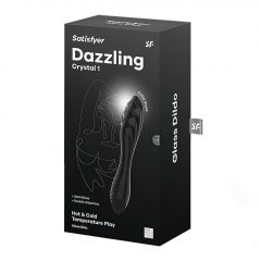   Satisfyer Dazzling Crystal 1 - skleněné dildo se dvěma konci (černé)