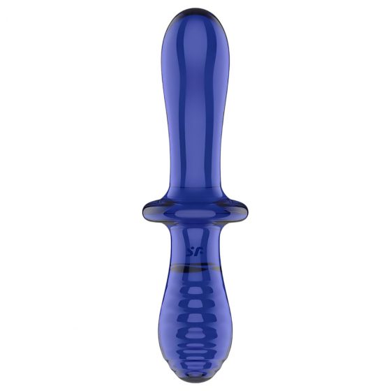 Satisfyer Double Crystal - skleněné dildo se 2 konci (modré)