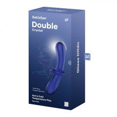   Satisfyer Double Crystal - skleněné dildo se 2 konci (modré)