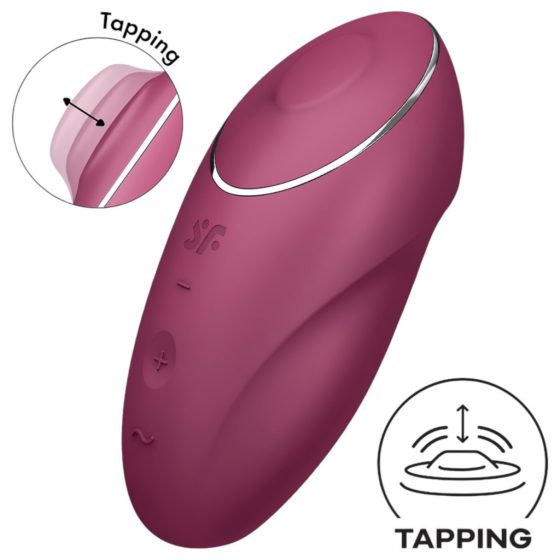 Satisfyer Tap & Climax 1 - 2v1 vibrátor a stimulátor klitorisu (červený)