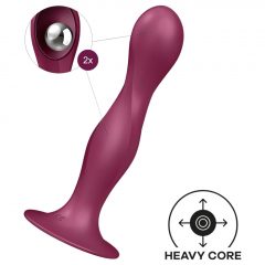   Satisfyer Double Ball-R - zátěžové dildo s lepivými nožičkami (červené)