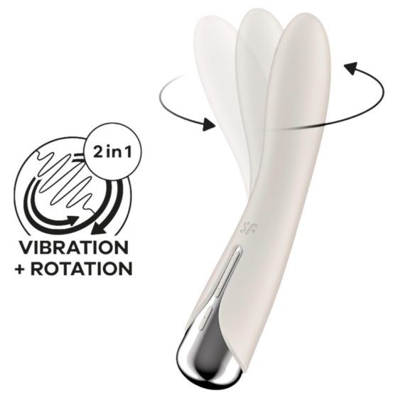 Satisfyer Spinning Vibe 1 - vibrátor s rotující hlavicí pro bod G (béžový)