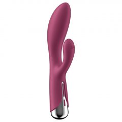   Satisfyer Spinning Rabbit 1 - rotující vibrátor s ramenem na klitoris (červený)