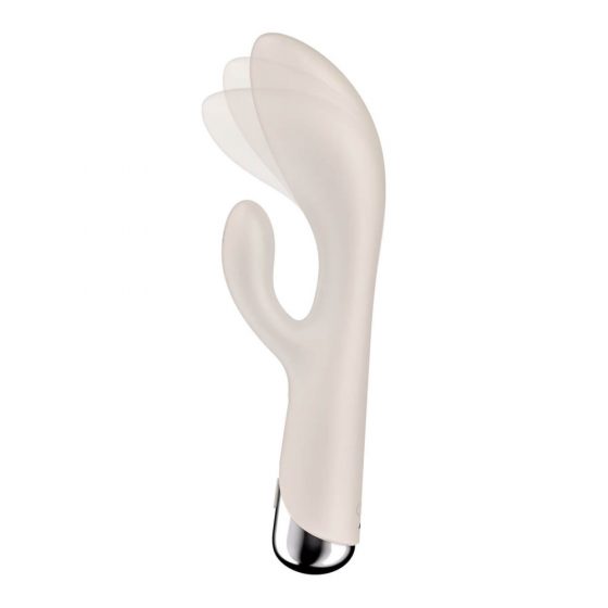 Satisfyer Spinning Rabbit 1 - rotační vibrátor s rotující pákou (béžový)