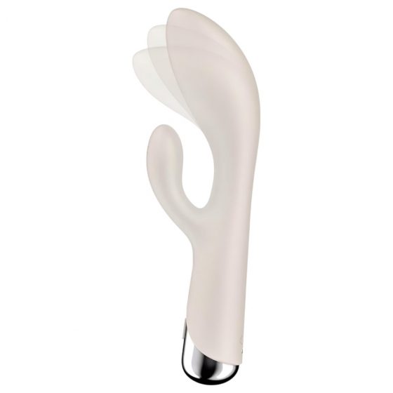 Satisfyer Spinning Rabbit 1 - rotační vibrátor s rotující pákou (béžový)