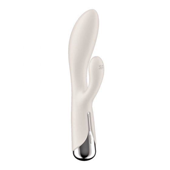 Satisfyer Spinning Rabbit 1 - rotační vibrátor s rotující pákou (béžový)