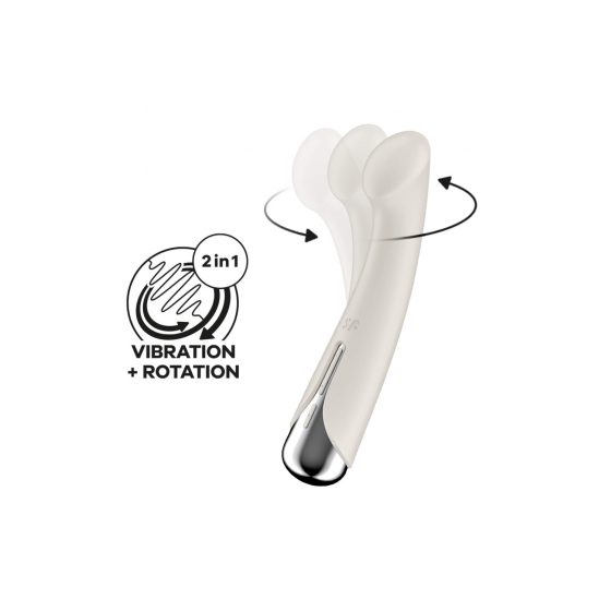 Satisfyer Spinning G-Spot 1 - vibrátor s rotující hlavicí pro bod G (béžový)