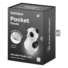   Satisfyer Pocket Panda - léghullámos csiklóizgató (fekete)