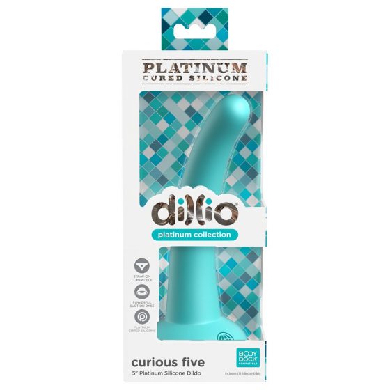 Dillio Curious Five - lepivé silikonové dildo (15 cm) - tyrkysové