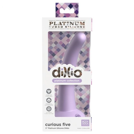 Dillio Curious Five - silikonové dildo s přísavkou (15 cm) - fialové