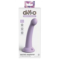   Dillio Secret Explorer - silikonové dildo s lepivými prsty (17 cm) - fialové