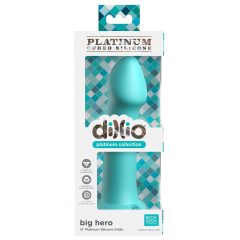   Dillio Big Hero - silikonové dildo s lepivými prsty (17 cm) - tyrkysové