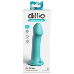   Dillio Big Hero - silikonové dildo s lepivými prsty (17 cm) - tyrkysové