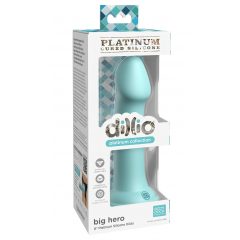   Dillio Big Hero - silikonové dildo s lepivými prsty (17 cm) - tyrkysové