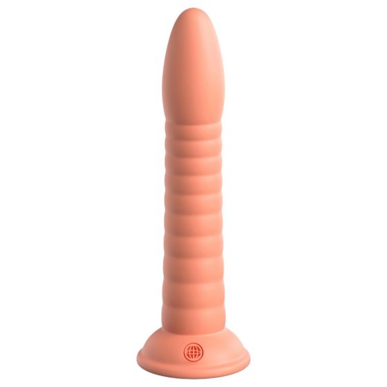 Dillio Wild Thing - silikonové dildo s drážkami (19 cm) - oranžové