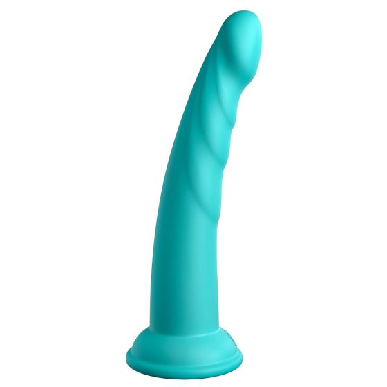 Dillio Slim Seven - stimulační dildo s lepkavými prsty (20 cm) - tyrkysové