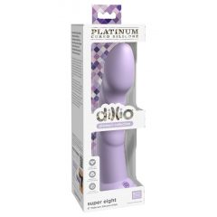   Dillio Super Eight - akrylové silikonové dildo s lepivými prsty (21 cm) - fialové