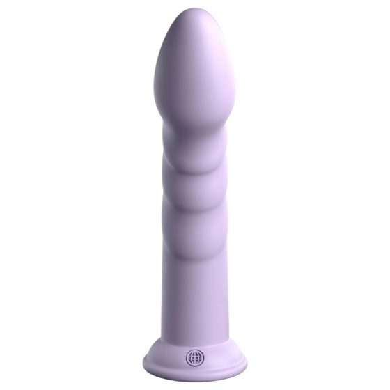 Dillio Super Eight - akrylové silikonové dildo s lepivými prsty (21 cm) - fialové