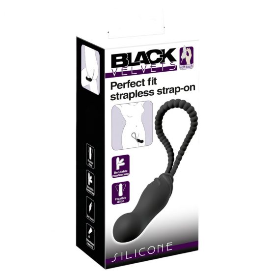 Black Velvet Perfect Fit - připínací dildo bez ramínek (černé)