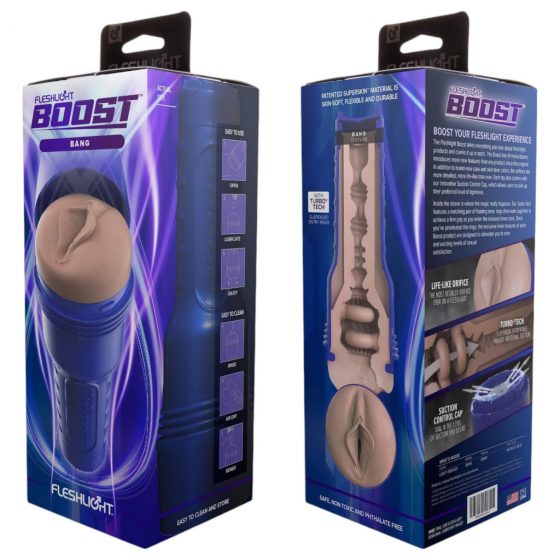 Fleshlight Boost Bang - realistický masturbátor s falešnou kundičkou (přírodní)