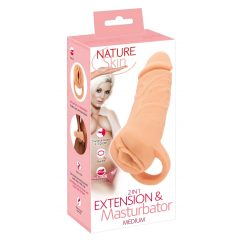 Nature Skin - Návlek na penis a dildo - 18 cm (přírodní)