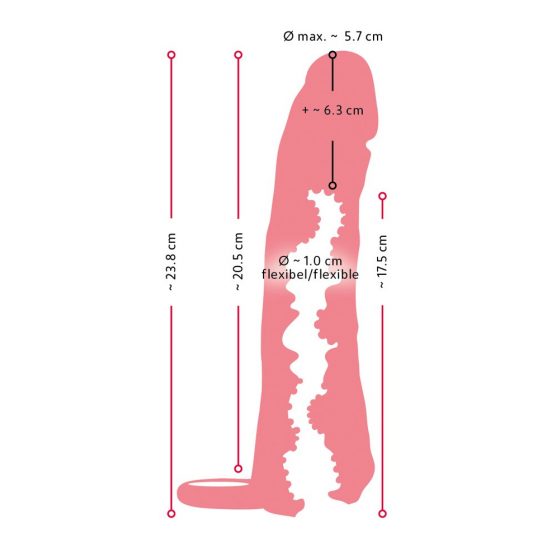 Nature Skin - 2v1 umělá kundička a návlek na penis - 23cm (přírodní)