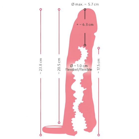 Nature Skin - 2v1 umělá kundička a návlek na penis - 23cm (přírodní)