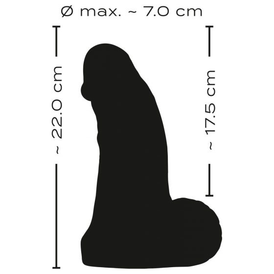 Realistixxx Real Giant - giga dildo s varlaty - 22 cm (černé)