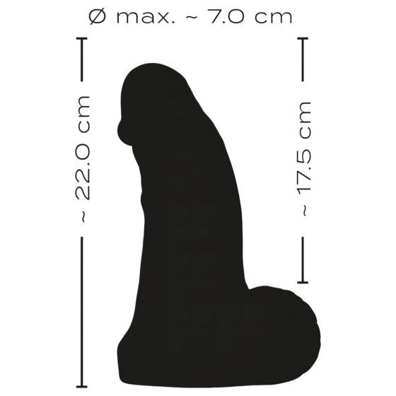 Realistixxx Real Giant - giga dildo s varlaty - 22 cm (černé)