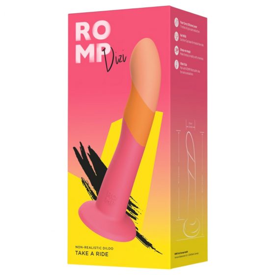 ROMP Dizi - flexibilní silikonové dildo (růžovo-oranžové)