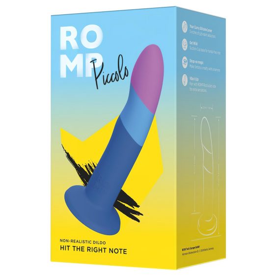 ROMP Piccolo - flexibilní silikonové dildo (modro-fialové)