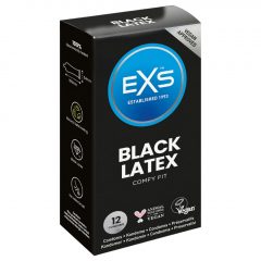 EXS Black - latexový kondom - černý (12 ks)