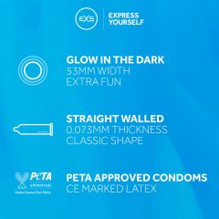 EXS Glow - svítící kondom (3ks)