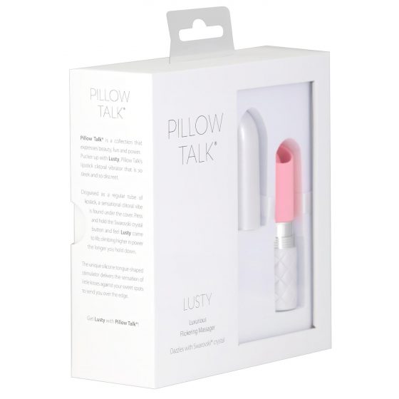 Pillow Talk Lusty - dobíjecí vibrátor s jazykovou hůlkou (růžový)