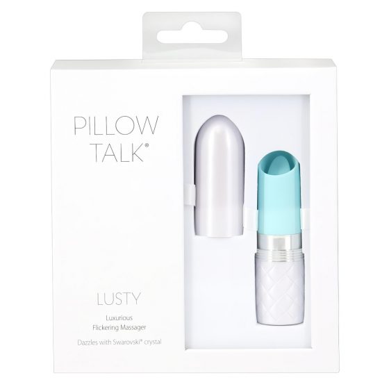 Pillow Talk Lusty - dobíjecí vibrátor s jazykovou hůlkou (tyrkysový)