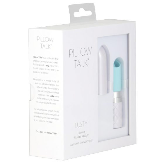 Pillow Talk Lusty - dobíjecí vibrátor s jazykovou hůlkou (tyrkysový)