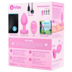   b-vibe heart - bezdrátový anální vibrátor s rádiem (růžový)