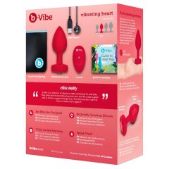   b-vibe heart - akumulátorový, rádiový anální vibrátor (červený)