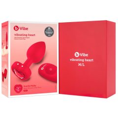   b-vibe heart - akumulátorový, rádiový anální vibrátor (červený)