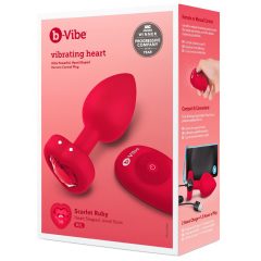   b-vibe heart - akumulátorový, rádiový anální vibrátor (červený)