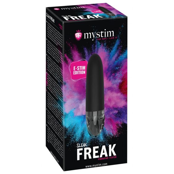 mystim Sleak Freak E-Stim - dobíjecí elektrický tyčový vibrátor (černý)