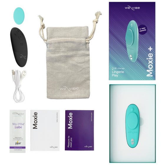 We-Vibe Moxie+ - dobíjecí, rádiem řízený, inteligentní vibrátor na klitoris (tyrkysový)