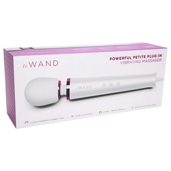 Le Wand Petite Plug-In - výkonný masážní vibrátor (bílý)