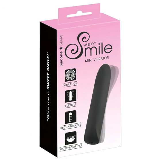 Smile - dobíjecí, vodotěsný mini vibrátor (černý)