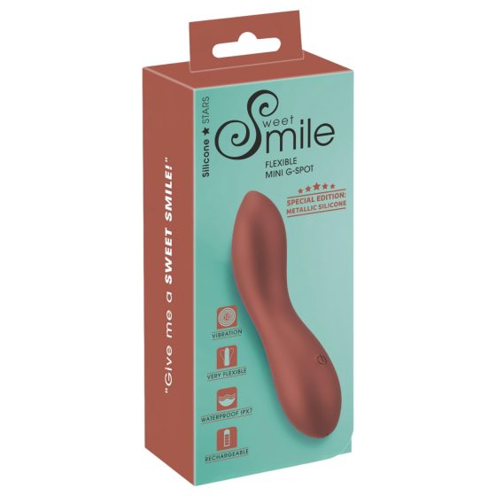 Smile - flexibilní mini G-bod vibrátor (bronz)