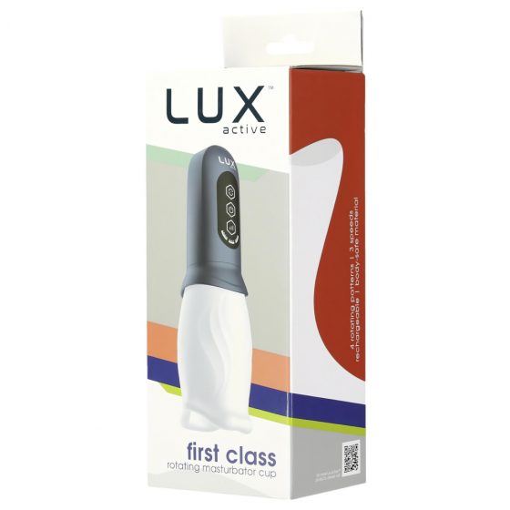 LUX Active First Class - masturbátor s rotační hlavou (bílo-šedý)