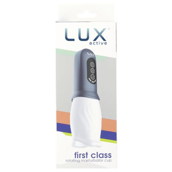 LUX Active First Class - masturbátor s rotační hlavou (bílo-šedý)